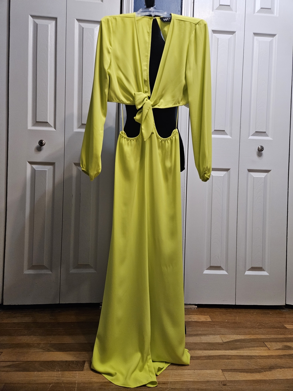 Royalty For Me Neon Yellow Cutout Tie-Front Jumpsuit